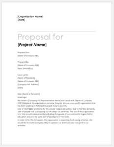 Fundraising proposal template