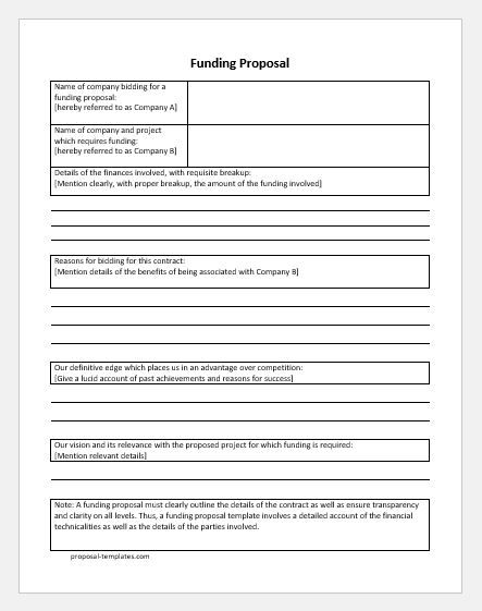 Funding proposal template