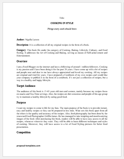 Book publishing proposal template