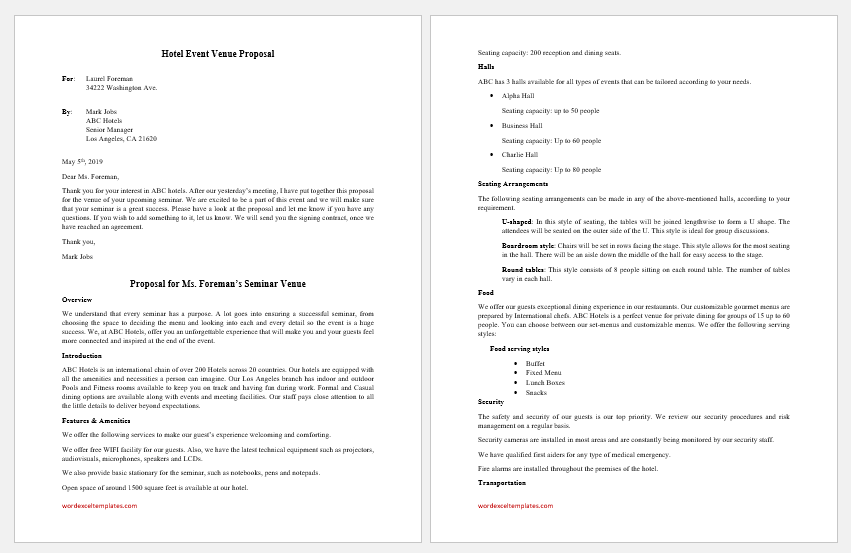 Sample Event Proposal Template The Document Template