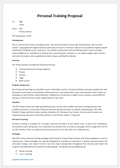 Personal Training Workout Template from proposal-templates.com