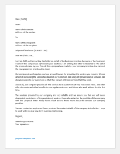 Business Proposal Letter for Services