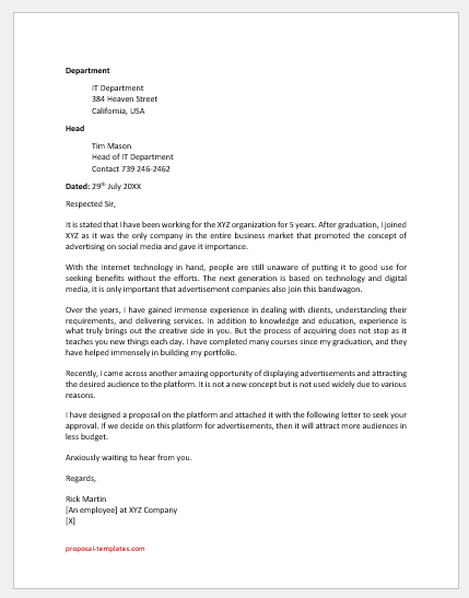 PPC Proposal Cover Letter
